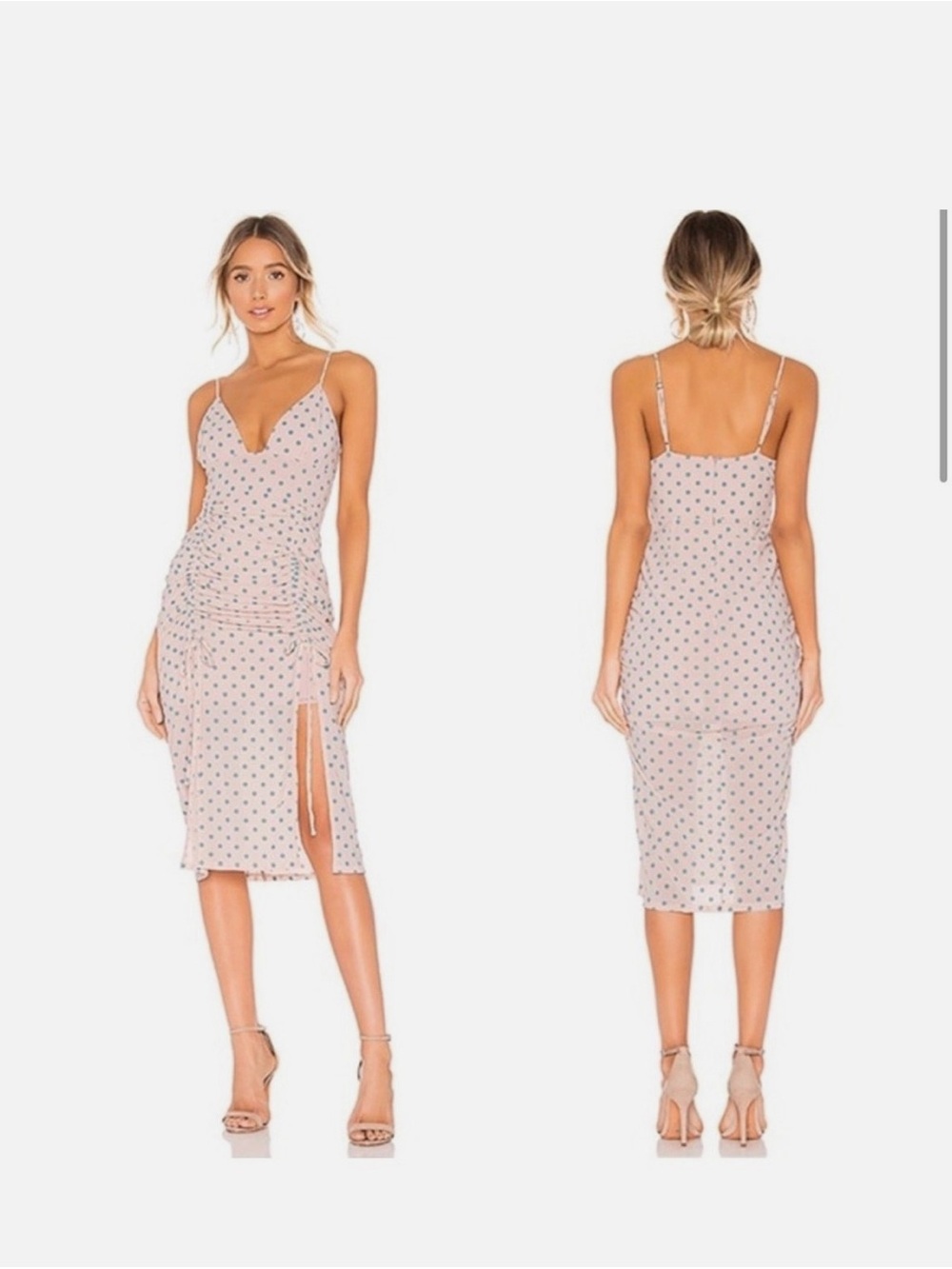 NBD x Revolve Polka Dot Mesh Midi Dress